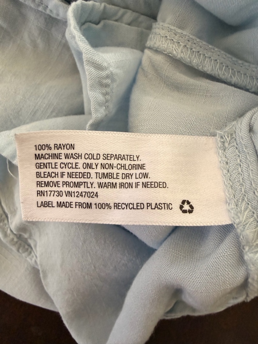 💛 A New Day Light Blue Peasant Blouse Balloon Sleeve Button Front Top M - Picture 5 of 5